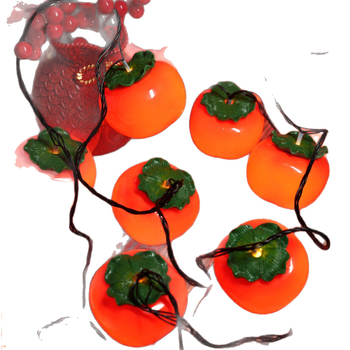 Ηλιακή LED αλυσίδα σε σχήμα persimmon για Νέα Χρονιά, διακόσμηση κήπου, κρεμαστά δέντρα, εσωτερική διακόσμηση