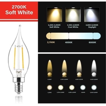 Λαμπτήρας LED σε μορφή κεριού με νήματα C35, 4W, βάση E12