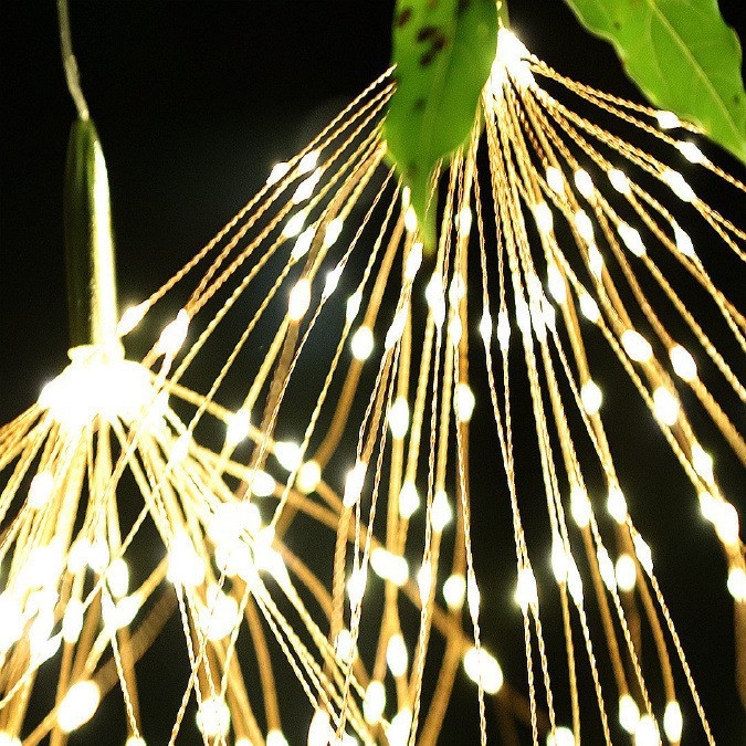Φωτιστικό LED ηλιακής ενέργειας σε σχήμα πυροτεχνημάτων, εξωτερικός κήπος, αδιάβροχο χριστουγεννιάτικο φωτιστικό διακόσμησης