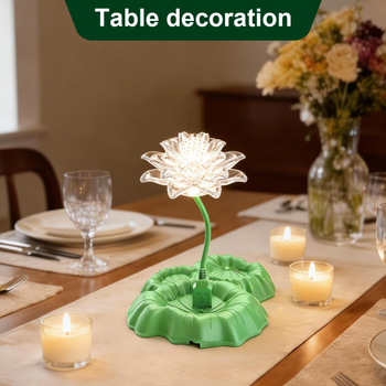 LED lotus lamp για αυτοκίνητο, κάμπινγκ, κήπο και υπνοδωμάτιο — νυχτερινή λυχνία και φωτιστικό ατμόσφαιρας
