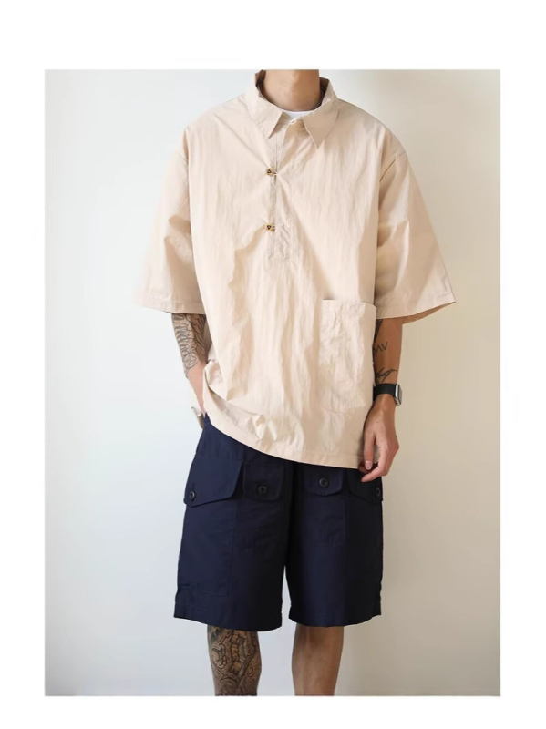 Ανδρικό πόλο με κοντό μανίκι και γιακά, 2025 καλοκαίρι, λεπτό και διαπνέον, καθημερινό στυλ