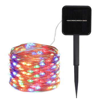 LED solárny drôt svetiel na Vianočné – vonkajšia výzdoba dvora a záhrady, IP44, 100 LED, 2800K