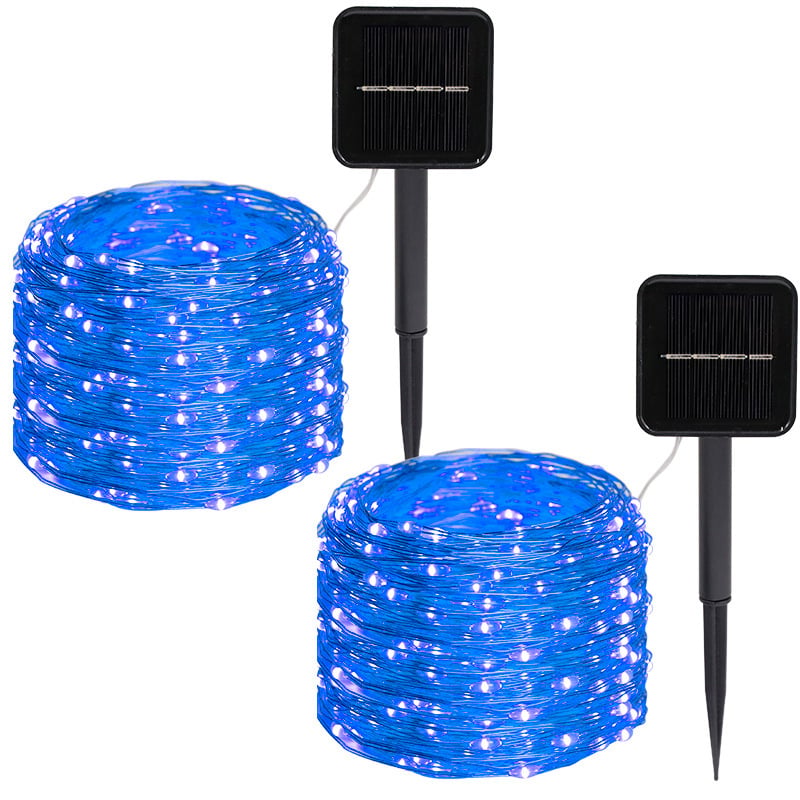 LED solárny drôt svetiel na Vianočné – vonkajšia výzdoba dvora a záhrady, IP44, 100 LED, 2800K