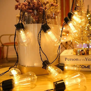 LED αλυσίδα με Edison λαμπάκια, σε σχήμα παπάγιας, για κατασκήνωση και αυλή, μήκος 20 m, ηλιακή τροφοδοσία, IP65 αδιάβροχο