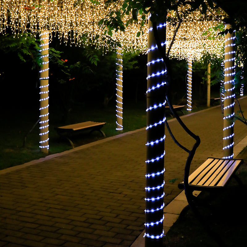 RGB farebné LED trubkové svetlá s riadením bodov pre vianočnú záhradnú výzdobu