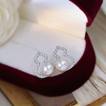 Σετ DIY κοσμημάτων με μαργαριτάρια: 18K επιχρυσωμένο κρεμαστό με μοτίβο Fulu Gourd, σκουλαρίκια και δαχτυλίδι, ημιτελείς βάσεις