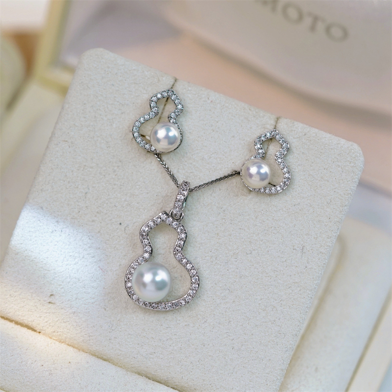 Σετ DIY κοσμημάτων με μαργαριτάρια: 18K επιχρυσωμένο κρεμαστό με μοτίβο Fulu Gourd, σκουλαρίκια και δαχτυλίδι, ημιτελείς βάσεις