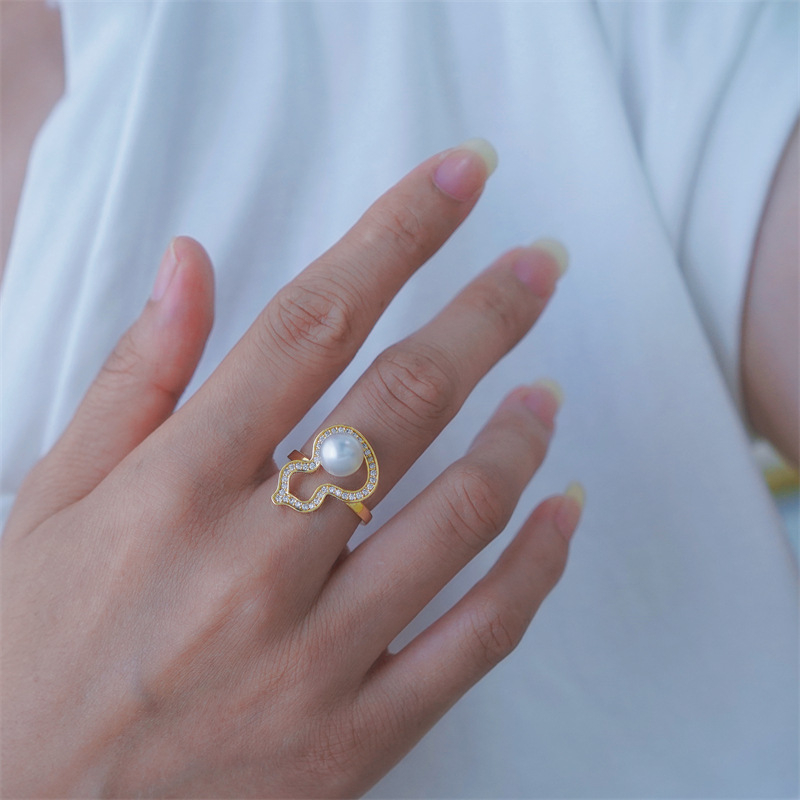 Σετ DIY κοσμημάτων με μαργαριτάρια: 18K επιχρυσωμένο κρεμαστό με μοτίβο Fulu Gourd, σκουλαρίκια και δαχτυλίδι, ημιτελείς βάσεις