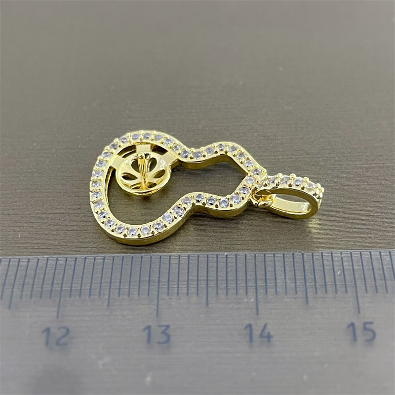 Σετ DIY κοσμημάτων με μαργαριτάρια: 18K επιχρυσωμένο κρεμαστό με μοτίβο Fulu Gourd, σκουλαρίκια και δαχτυλίδι, ημιτελείς βάσεις
