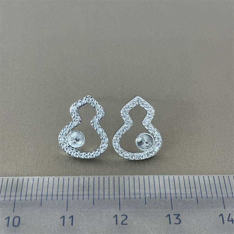 Σετ DIY κοσμημάτων με μαργαριτάρια: 18K επιχρυσωμένο κρεμαστό με μοτίβο Fulu Gourd, σκουλαρίκια και δαχτυλίδι, ημιτελείς βάσεις