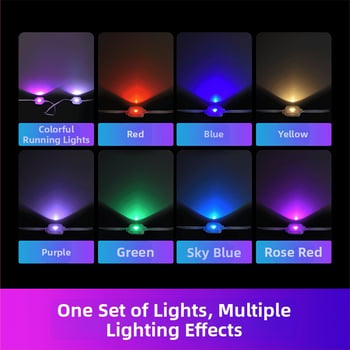 Bluetooth RGB LED reťaz svetiel na rímsu a dvore — farebné ambientné osvetlenie