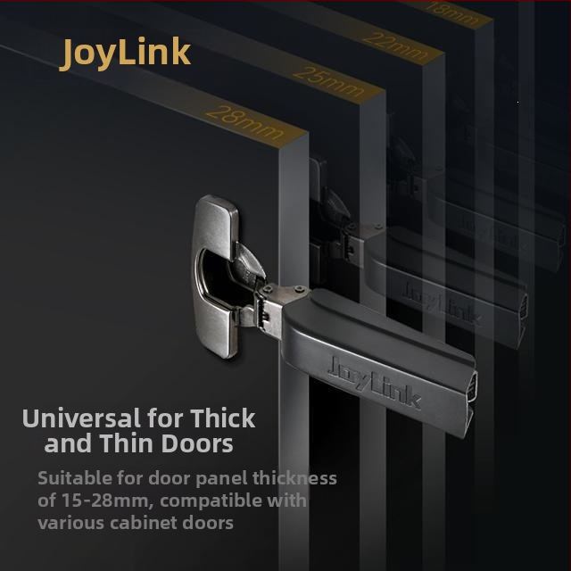 Joylink pánty pre šatníkové skrine s hydraulickým tlmičom, dvojstupňový chod, univerzálny pre drevené dvere