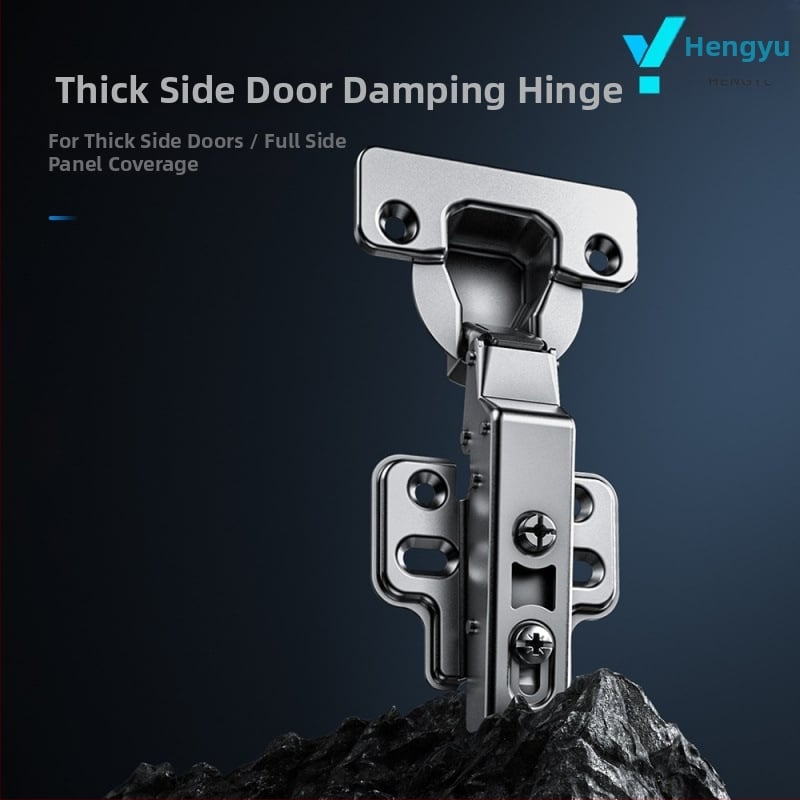 Hydraulický pánt skrine s plným tlmením, tichý chod, pre dvere s malým uhlom, dvojstupňová sila, nerezová oceľ, pre hrubé bočné panely