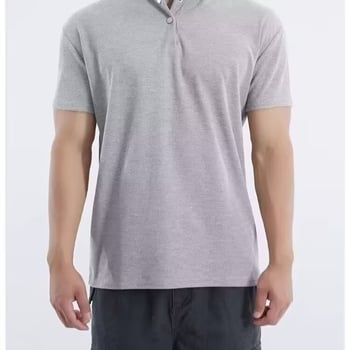 Ανδρικό T-shirt με γιακά πόλο και βάφλ πλέξη, κοντό μανίκι, αναπνεύσιμο πολυεστέρας, αθλητικό στυλ
