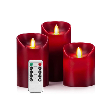 Trojdielny set LED elektronických sviečok s pohybom pre romantickú scénu dekorácie