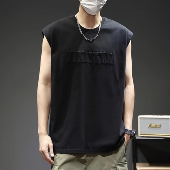Ανδρικό αμάνικο T-shirt για καλοκαίρι, χαλαρή γραμμή, σε μεγάλο μέγεθος μέχρι 150 kg, αθλητικό καθημερινό.