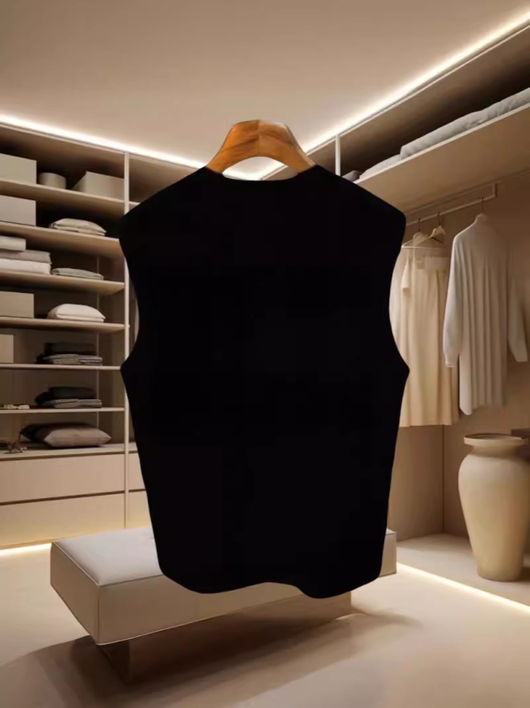 Ανδρικό αμάνικο T‑shirt από 100% βαμβάκι, άνετη γραμμή, καλοκαίρι, εκτύπωση με γράμματα, αθλητικό στυλ