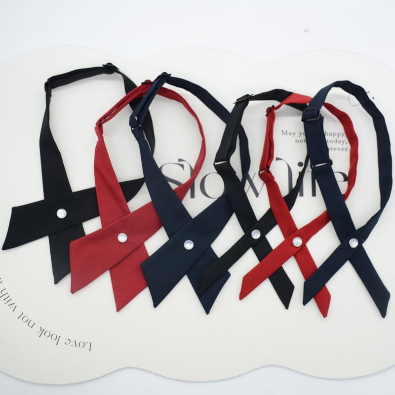 Ženský krížový motýlik pre školskú uniformu, kórejský a japonský štýl, čierny