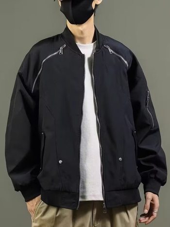 Ανδρικό χειμωνιάτικο μπουφάν σε στυλ streetwear με baseball σχεδιασμό, άνετη χαλαρή γραμμή