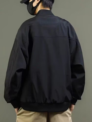 Ανδρικό χειμωνιάτικο μπουφάν σε στυλ streetwear με baseball σχεδιασμό, άνετη χαλαρή γραμμή