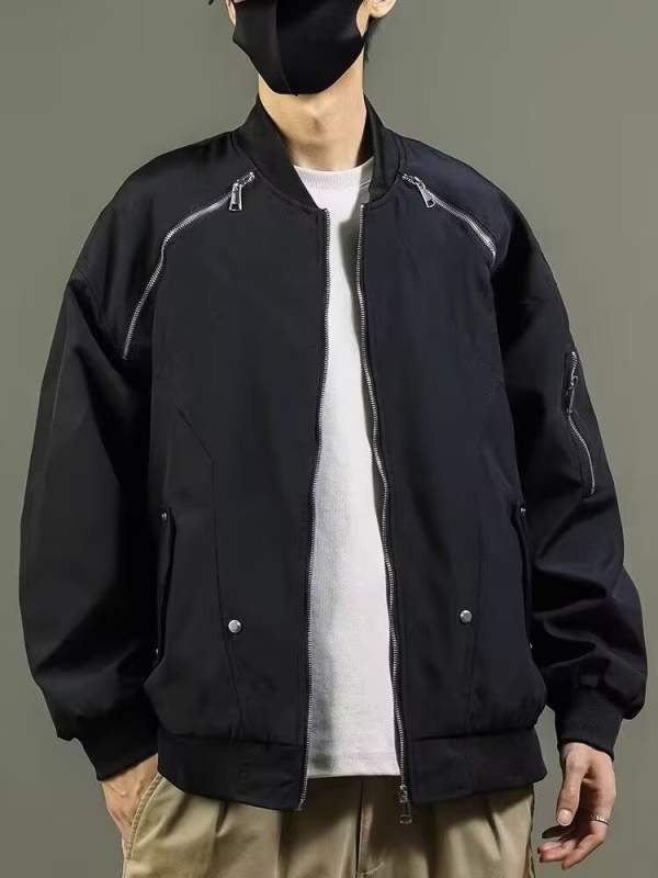 Ανδρικό χειμωνιάτικο μπουφάν σε στυλ streetwear με baseball σχεδιασμό, άνετη χαλαρή γραμμή