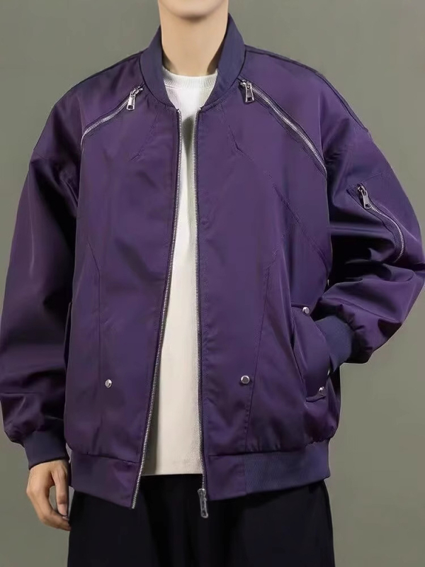 Ανδρικό χειμωνιάτικο μπουφάν σε στυλ streetwear με baseball σχεδιασμό, άνετη χαλαρή γραμμή