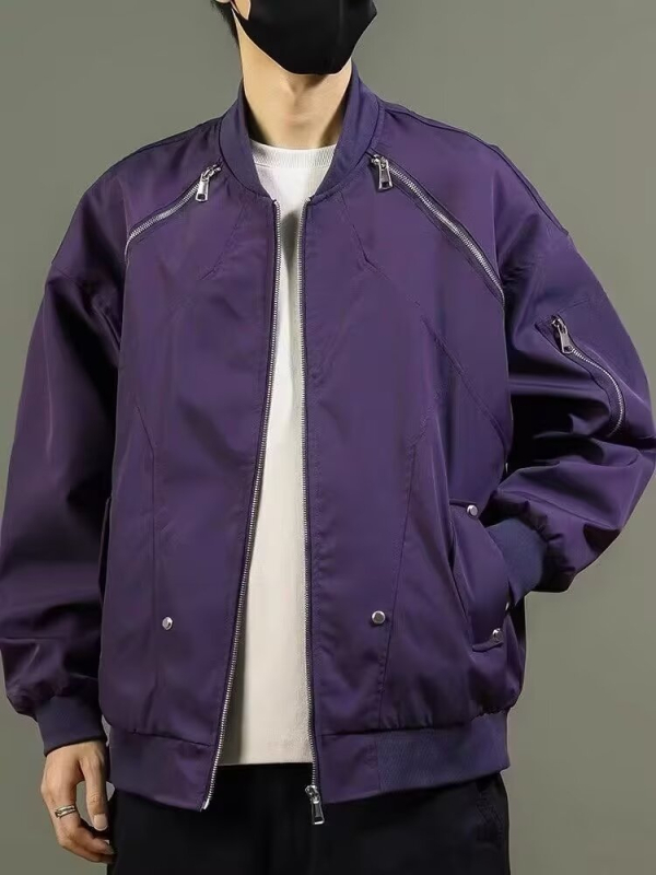Ανδρικό χειμωνιάτικο μπουφάν σε στυλ streetwear με baseball σχεδιασμό, άνετη χαλαρή γραμμή