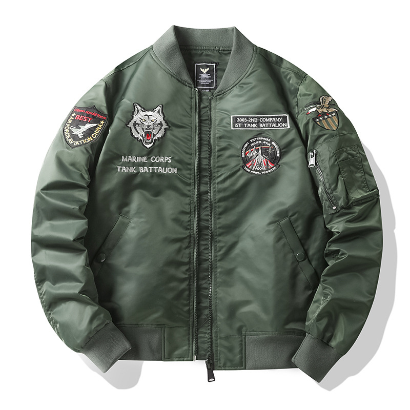 Ανδρικό MA-1 μπουφάν πιλότος σε στυλ Air Force, με κέντημα tank, bomber σε στυλ μπέιζμπολ, oversized, εργασιακό πανωφόρι για άνοιξη και φθινόπωρο