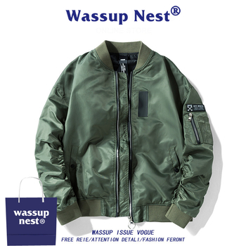 WASSUP NEST Ανδρικό μπουφάν τύπου πιλότου – φαρδιά γραμμή, bomber σε αμερικανικό μπεϊζμπολ στυλ, φθινόπωρο