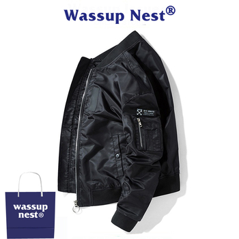 WASSUP NEST Ανδρικό μπουφάν τύπου πιλότου – φαρδιά γραμμή, bomber σε αμερικανικό μπεϊζμπολ στυλ, φθινόπωρο