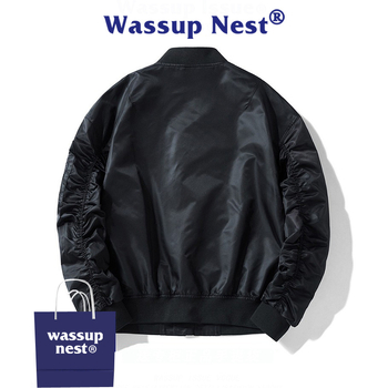 WASSUP NEST Ανδρικό μπουφάν τύπου πιλότου – φαρδιά γραμμή, bomber σε αμερικανικό μπεϊζμπολ στυλ, φθινόπωρο
