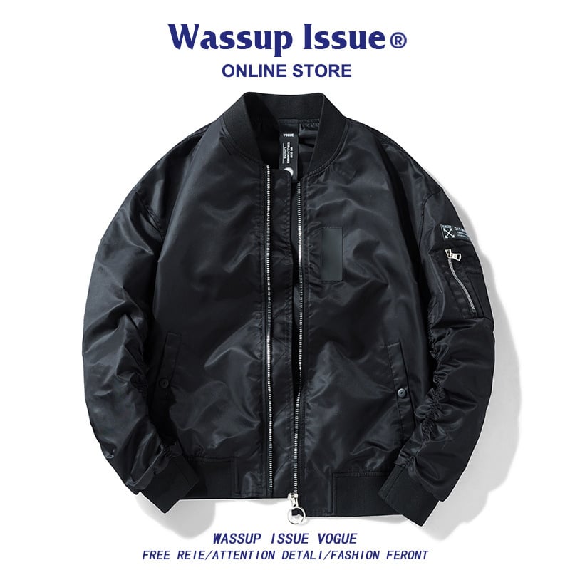 WASSUP NEST Ανδρικό μπουφάν τύπου πιλότου – φαρδιά γραμμή, bomber σε αμερικανικό μπεϊζμπολ στυλ, φθινόπωρο