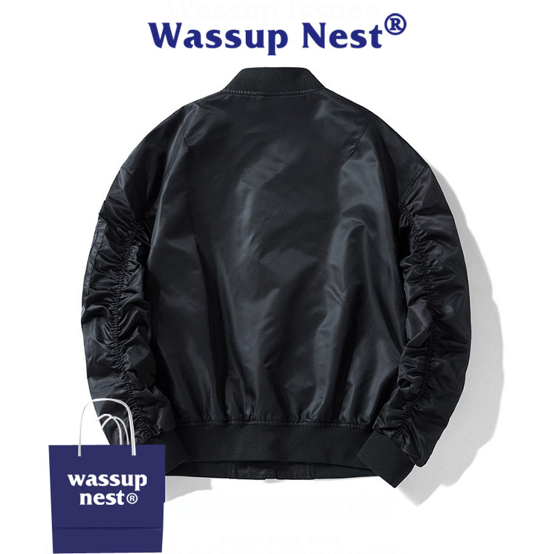 WASSUP NEST Ανδρικό μπουφάν τύπου πιλότου – φαρδιά γραμμή, bomber σε αμερικανικό μπεϊζμπολ στυλ, φθινόπωρο