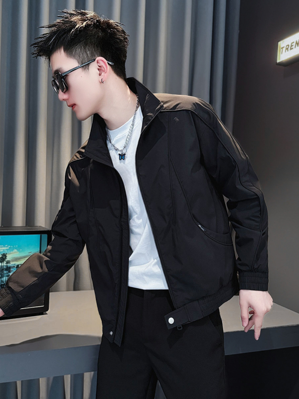 Ανδρικό μπουφάν slim-fit σε κορεατικό στυλ για φθινοπωρινό-χειμερινό 2025 υψηλής ποιότητας streetwear.
