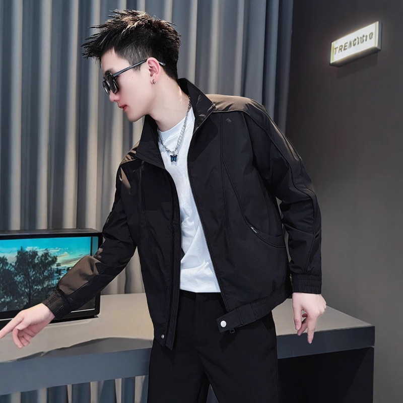 Ανδρικό μπουφάν slim-fit σε κορεατικό στυλ για φθινοπωρινό-χειμερινό 2025 υψηλής ποιότητας streetwear.