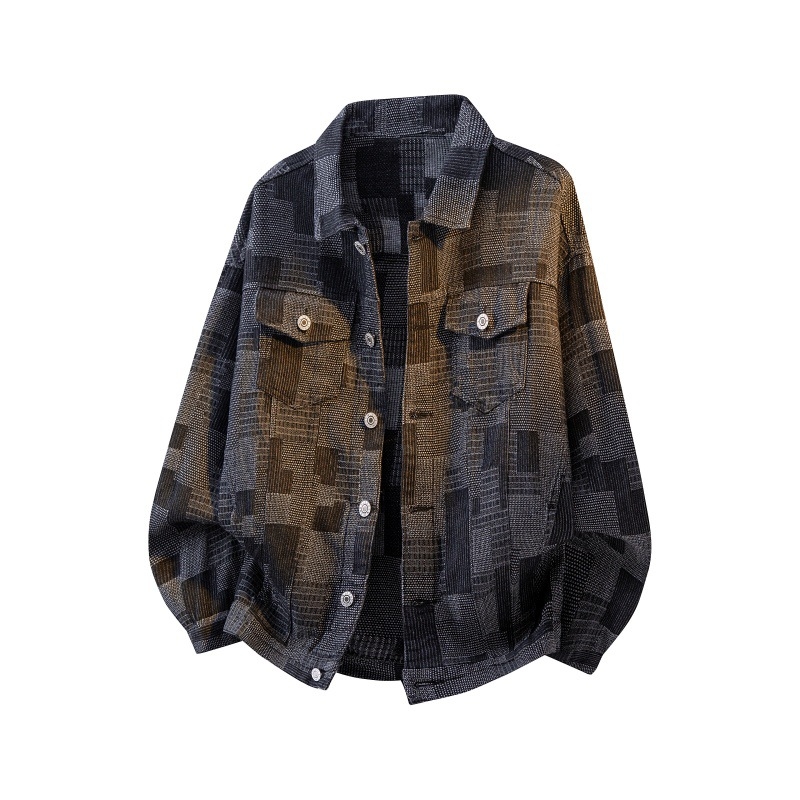 Νέο ανδρικό τζιν μπουφάν, πλυμένο, σε στυλ streetwear