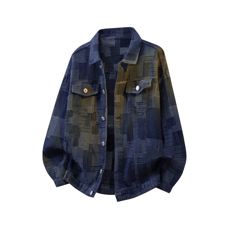 Νέο ανδρικό τζιν μπουφάν, πλυμένο, σε στυλ streetwear