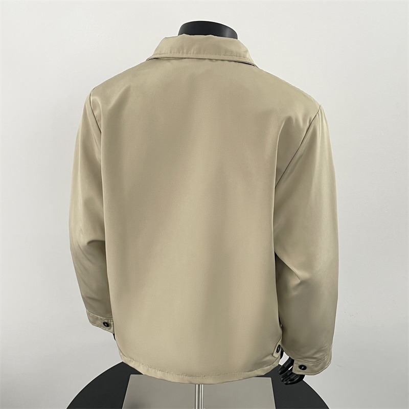 Ανδρικό Harrington μπουφάν με μοτίβο houndstooth, τρισδιάστατη ραφή, φθινοπωρινό-χειμερινό, κομψή γραμμή, πέτο