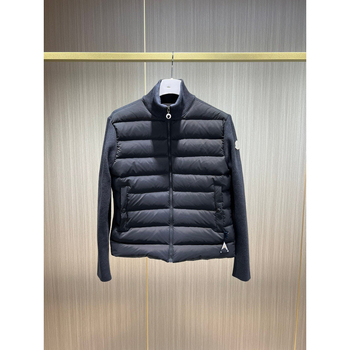 Milan Brand Modern Jacquard cu litere, fermoar, guler înalt, croială slim, palton cu puf pentru bărbați, patchwork tricot