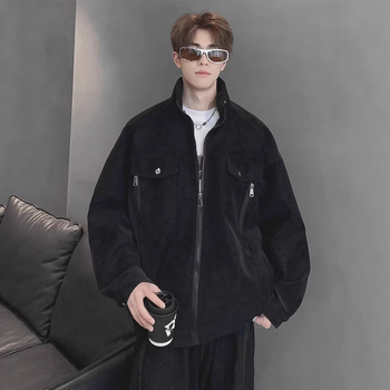 Cleanfit ανδρικό flight jacket, άνοιξη-φθινοπωρο, υψηλής ποιότητας, μοντέρνο στυλ, με στάσιμο γιακά, PU δέρμα