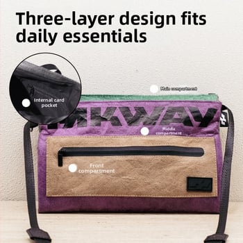 Αδιάβροχο μικρό σακίδιο crossbody για άνδρες και γυναίκες, ελαφρύ, πολυλειτουργικό messenger τσαντάκι για ποδηλασία, Dupont προσαρμογή