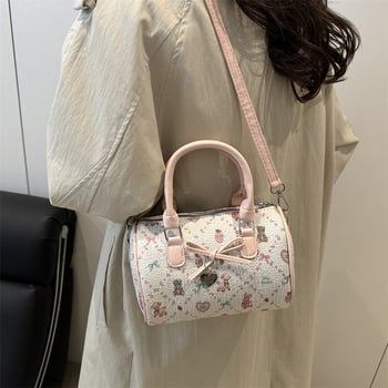 Ženska torbica od baršuna, oblik jastuka, Boston stil, crossbody s jednim remenom, model 2026, slatka za svakodnevnu upotrebu