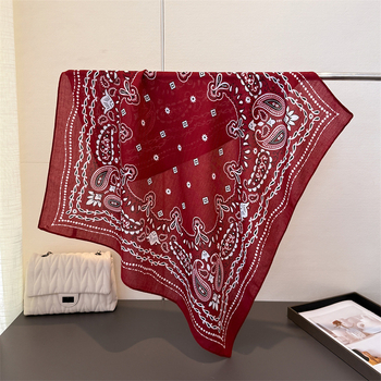 68x68 cm τετράγωνο σάλι με paisley μοτίβο, μποέμ vintage στυλ, πολυεστερικό ύφασμα με βελούδινη αίσθηση σαν μετάξι, προστασία από τον ήλιο, για γυναίκες