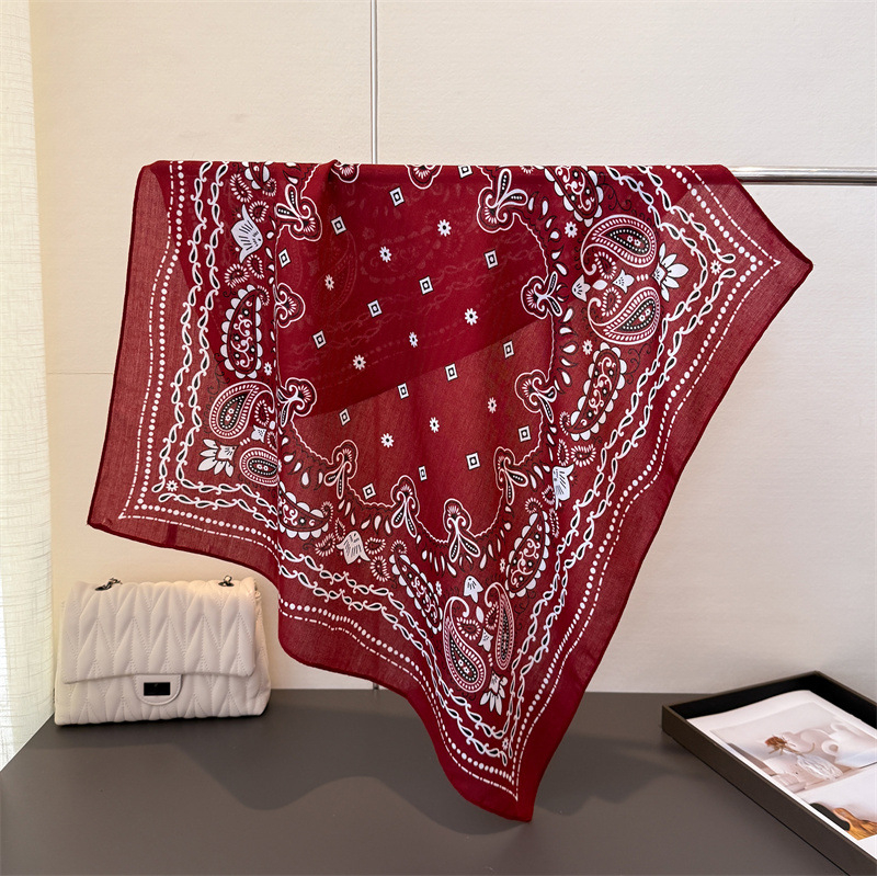 68x68 cm τετράγωνο σάλι με paisley μοτίβο, μποέμ vintage στυλ, πολυεστερικό ύφασμα με βελούδινη αίσθηση σαν μετάξι, προστασία από τον ήλιο, για γυναίκες