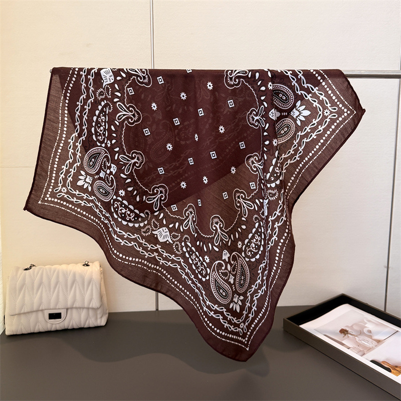 68x68 cm τετράγωνο σάλι με paisley μοτίβο, μποέμ vintage στυλ, πολυεστερικό ύφασμα με βελούδινη αίσθηση σαν μετάξι, προστασία από τον ήλιο, για γυναίκες