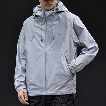 Jachetă bărbați pentru protecția solară, vară 2025, material Ice Silk cu uscare rapidă, respirabilă pentru pescuit outdoor, cu glugă, trei funcții de protecție, mărime mare