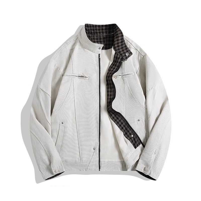 Cleanfit Harrington μαύρο ανδρικό μπουφάν από πλυμένο βαρύ καμβά, εργασιακό μπουφάν με σταθερό γιακά