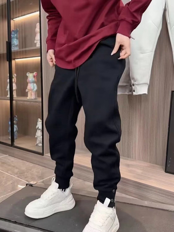 Ανδρικά μονόχρωμα παντελόνια φόρμας, φθινοπωρινά-χειμερινά 2024, χαλαρή γραμμή, καθημερινά αθλητικά παντελόνια.