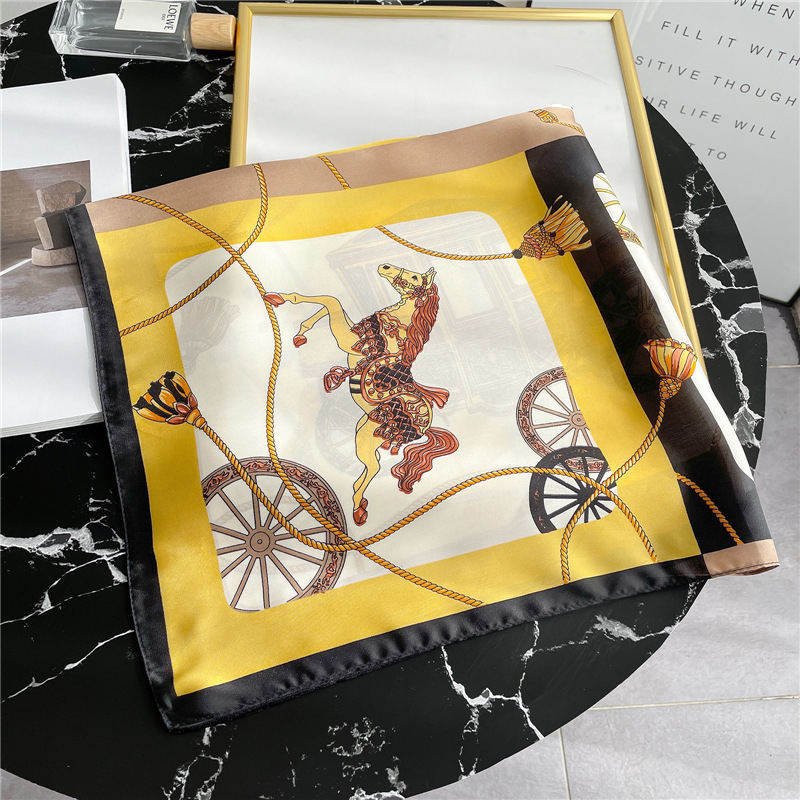 Γυναικείος τετράγωνος φουλάρι 70×70 cm, ελαφρύ πολυεστέρας, διακοσμητικό φουλάρι ταξιδιού με προστασία από τον ήλιο