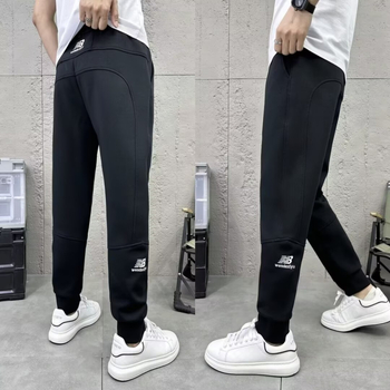 Ανδρικά φθινοπωρινά jogger παντελόνια, σε slim-fit, με patchwork πάνελ, άνετα αθλητικά παντελόνια